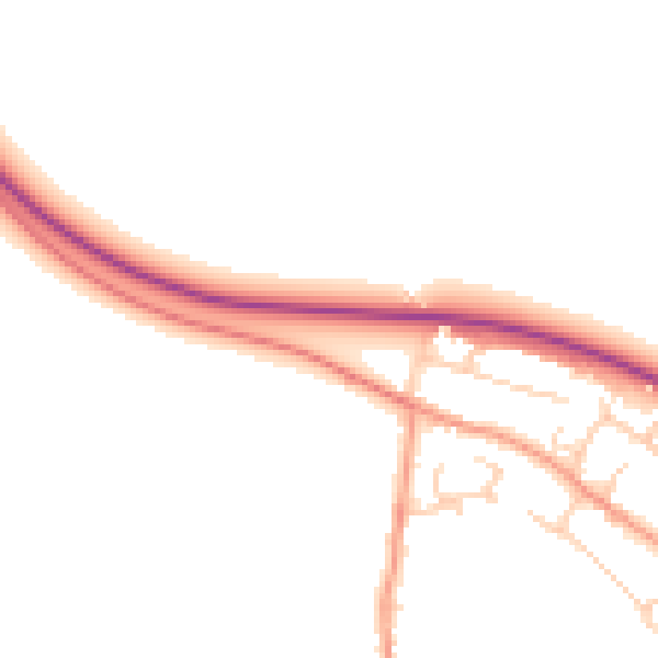 Daytime road noise heatmap for OX44 7BW