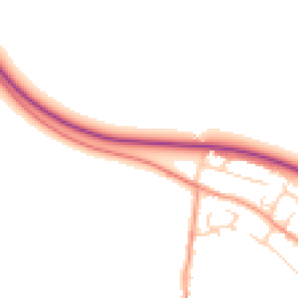Daytime road noise heatmap for OX44 7BY
