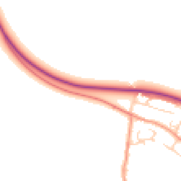 Daytime road noise heatmap for OX44 7BZ