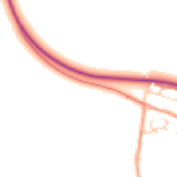 Daytime road noise heatmap for OX44 7DA