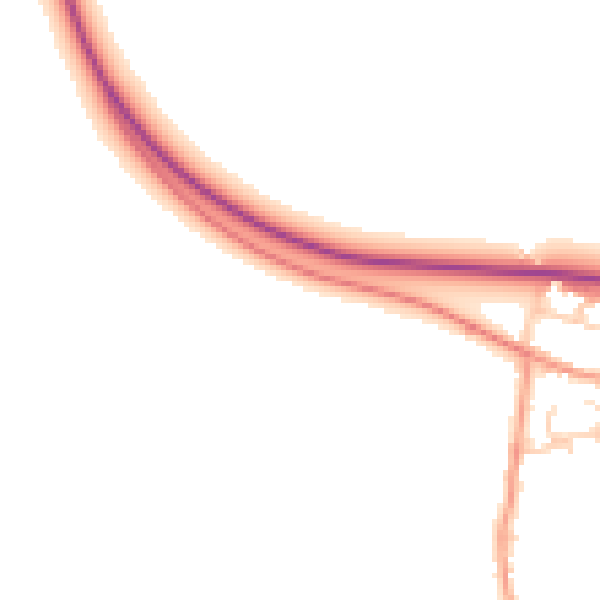 Daytime road noise heatmap for OX44 7DB