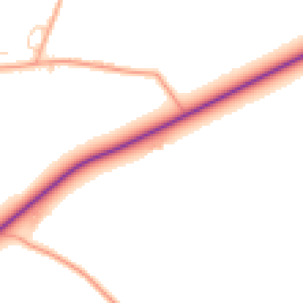 Daytime road noise heatmap for OX44 7JA