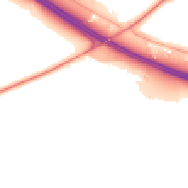Night-time road noise heatmap for OX44 7JE