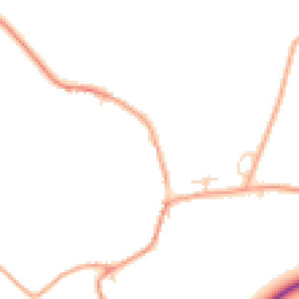 Daytime road noise heatmap for OX44 7NE