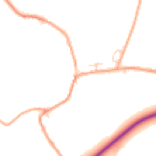 Daytime road noise heatmap for OX44 7NS