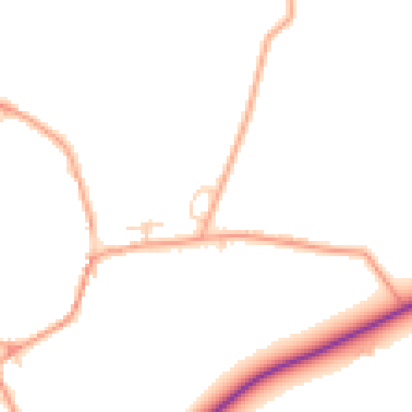 Daytime road noise heatmap for OX44 7NZ