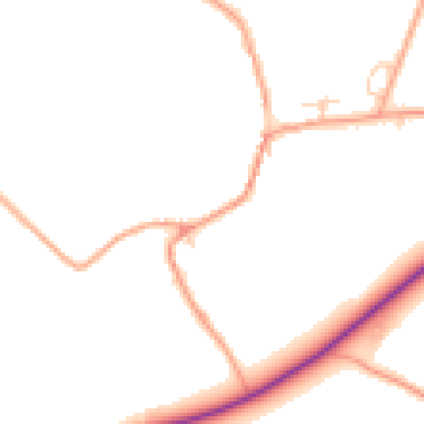 Daytime road noise heatmap for OX44 7PB
