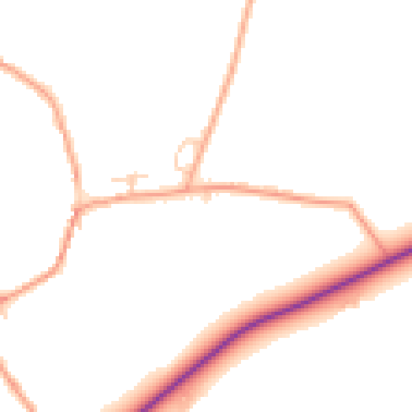 Daytime road noise heatmap for OX44 7PL
