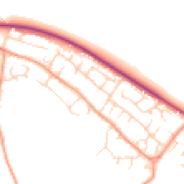 Daytime road noise heatmap for OX44 7QW