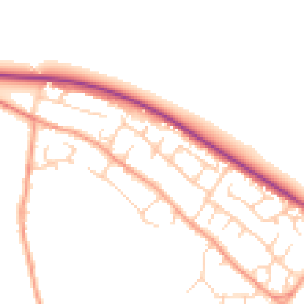 Daytime road noise heatmap for OX44 7QX