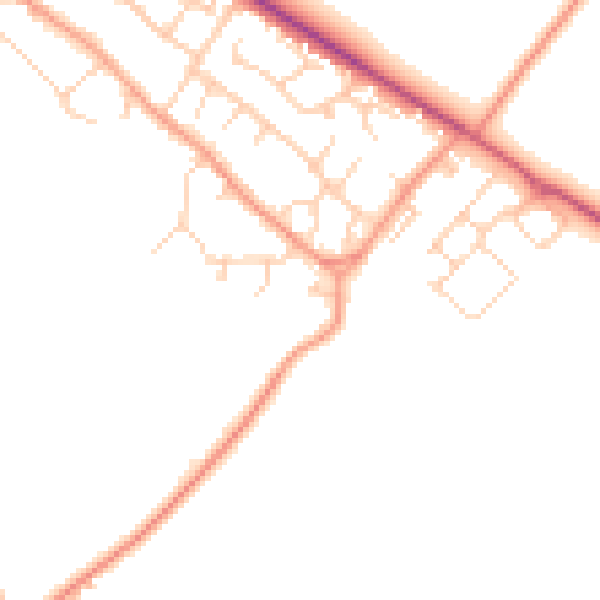 Daytime road noise heatmap for OX44 7RG