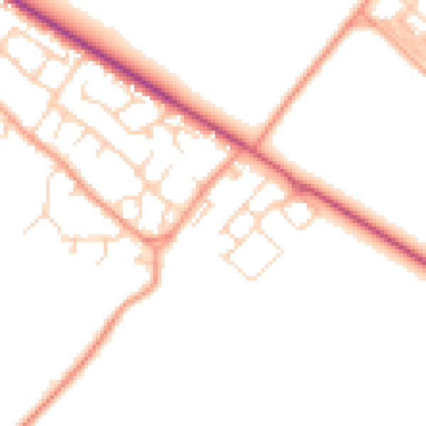 Daytime road noise heatmap for OX44 7RL