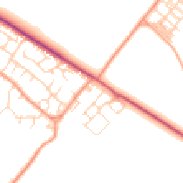 Daytime road noise heatmap for OX44 7RN