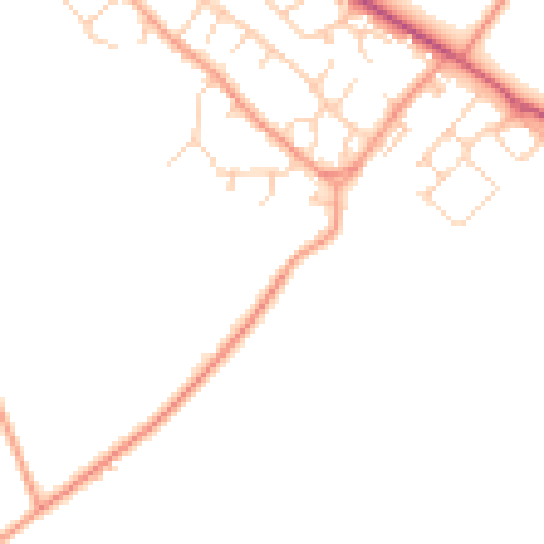Daytime road noise heatmap for OX44 7RQ
