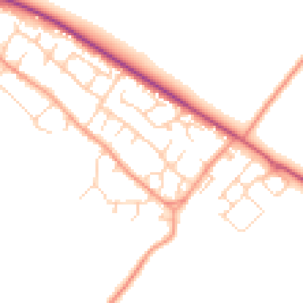 Daytime road noise heatmap for OX44 7RS