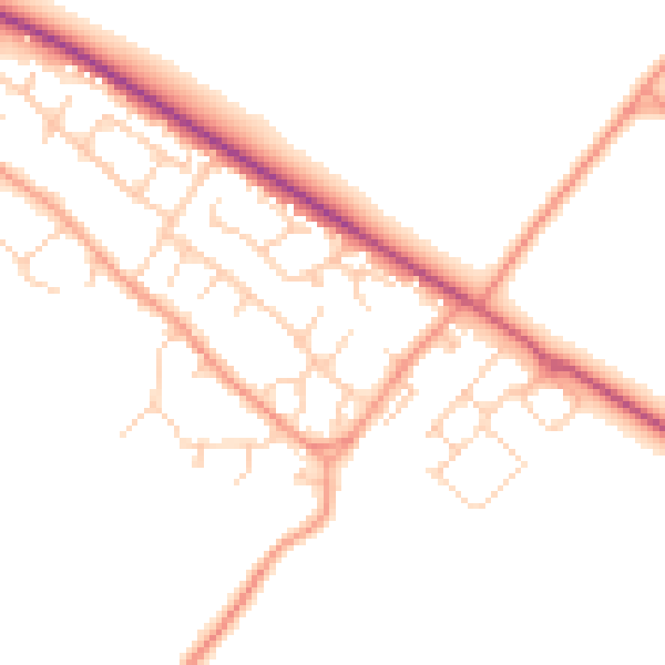 Daytime road noise heatmap for OX44 7RU