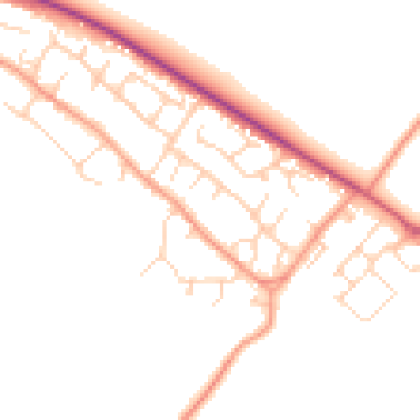 Daytime road noise heatmap for OX44 7RZ