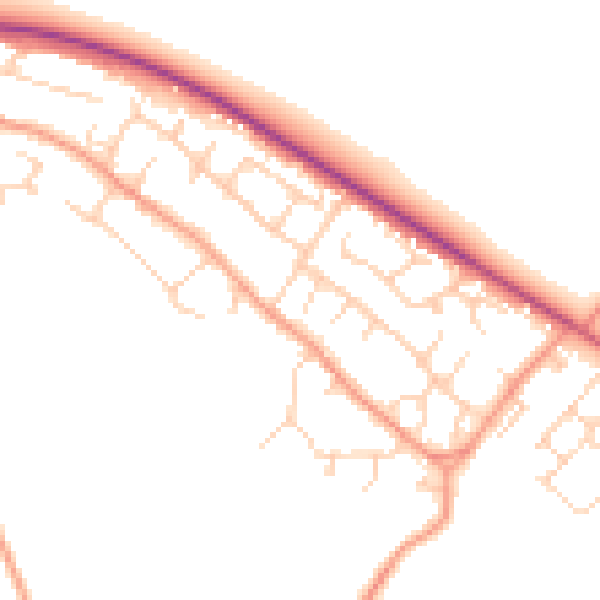 Daytime road noise heatmap for OX44 7SB