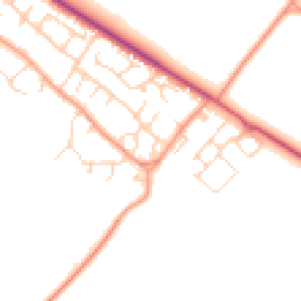Daytime road noise heatmap for OX44 7SE