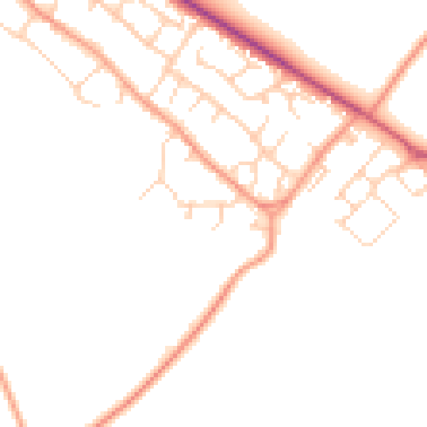 Daytime road noise heatmap for OX44 7TB