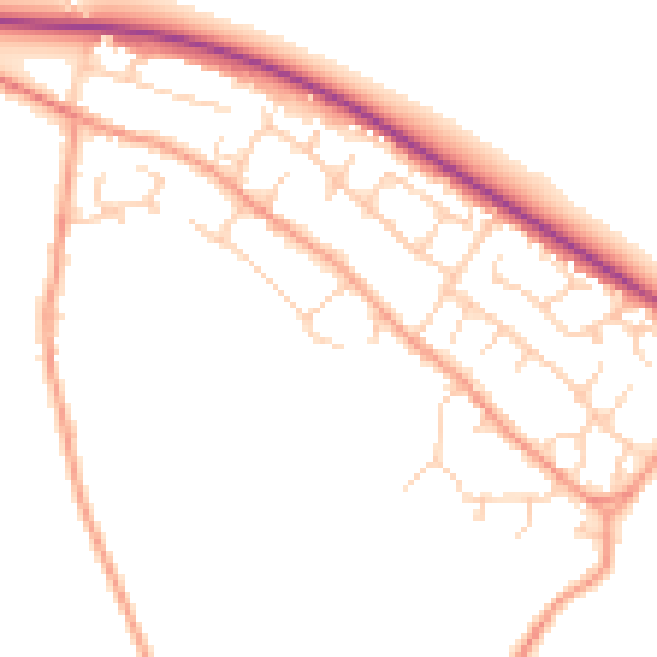 Daytime road noise heatmap for OX44 7TJ