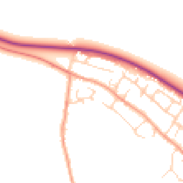 Daytime road noise heatmap for OX44 7TN