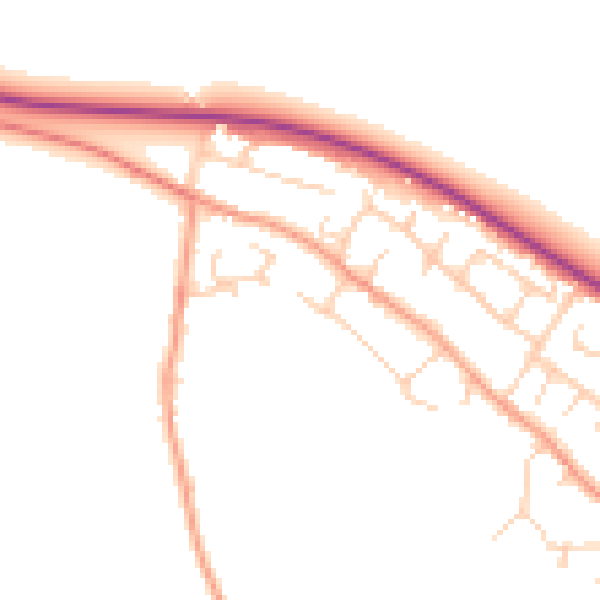 Daytime road noise heatmap for OX44 7TQ