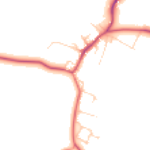 Daytime road noise heatmap for OX44 7UU