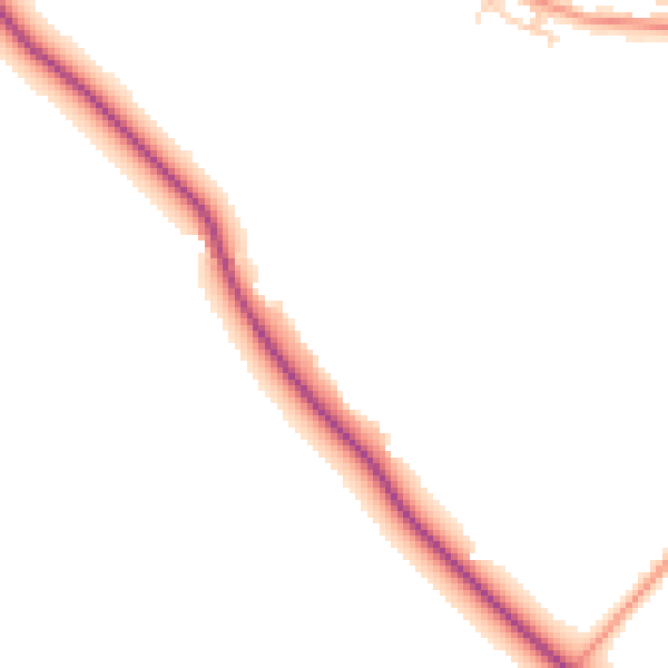 Daytime road noise heatmap for OX44 9BJ