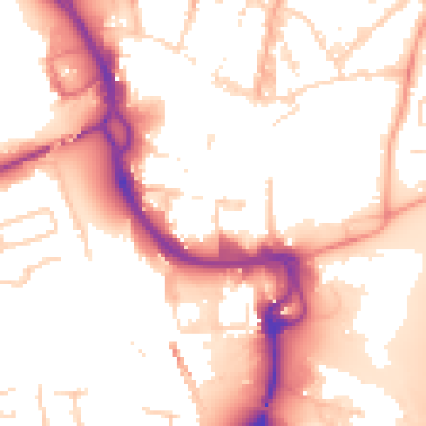 Daytime road noise heatmap for PE1 1DS