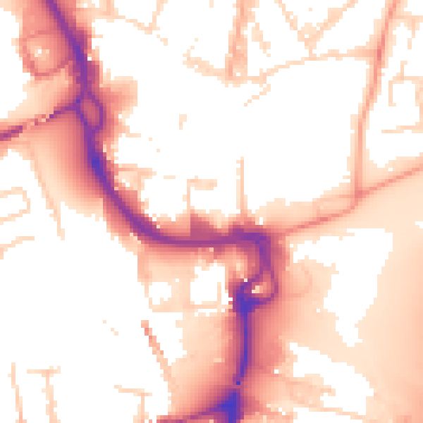 Daytime road noise heatmap for PE1 1DT