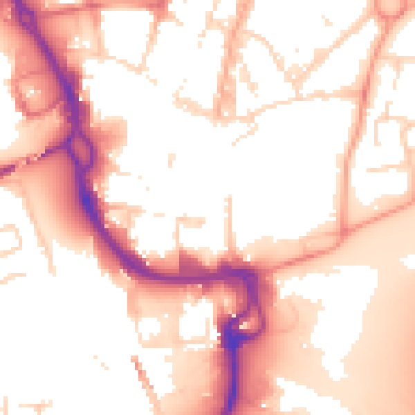 Daytime road noise heatmap for PE1 1DW