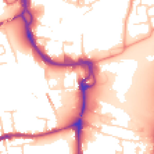 Daytime road noise heatmap for PE1 1DY
