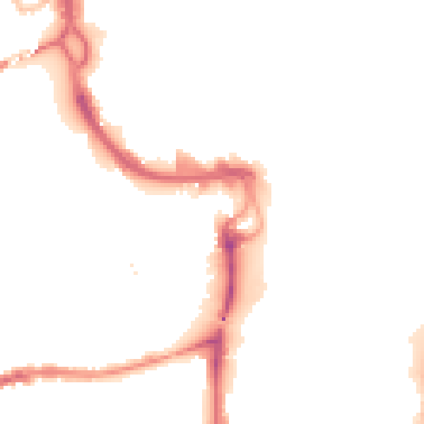 Night-time road noise heatmap for PE1 1DY