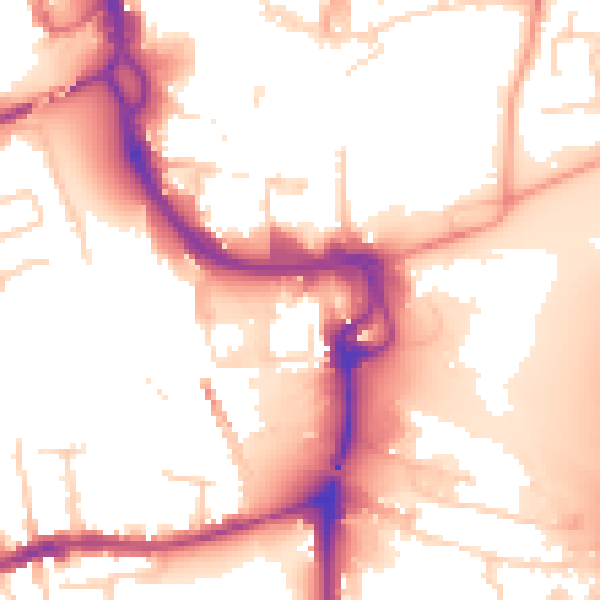 Daytime road noise heatmap for PE1 1EL