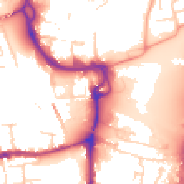 Daytime road noise heatmap for PE1 1EP
