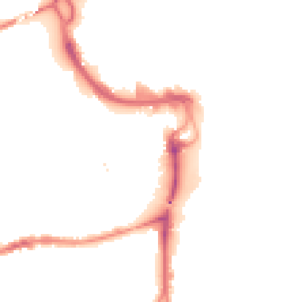 Night-time road noise heatmap for PE1 1ER
