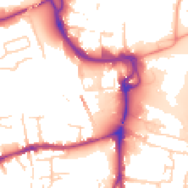 Daytime road noise heatmap for PE1 1ES