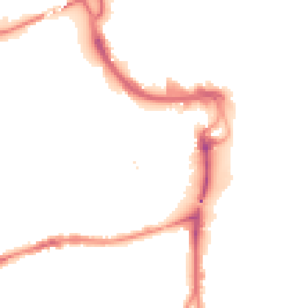 Night-time road noise heatmap for PE1 1ES