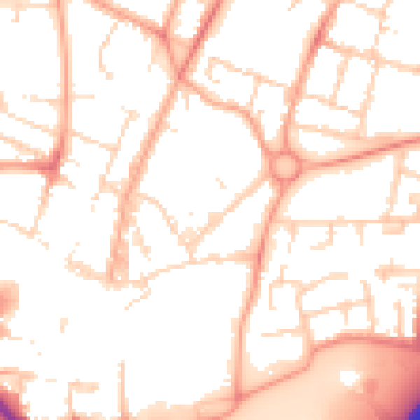 Daytime road noise heatmap for PE1 1FJ