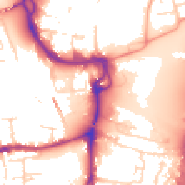 Daytime road noise heatmap for PE1 1FX