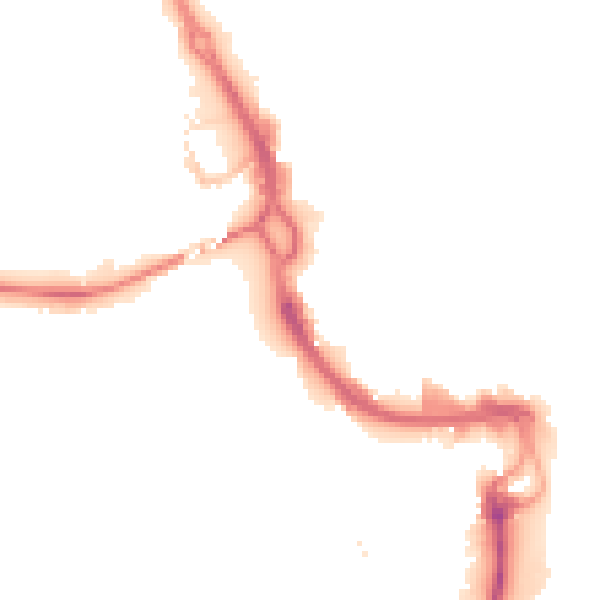 Night-time road noise heatmap for PE1 1JX