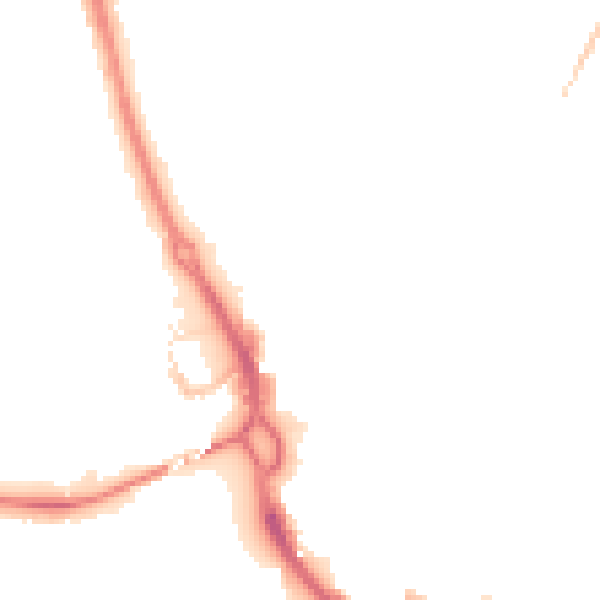 Night-time road noise heatmap for PE1 1LX