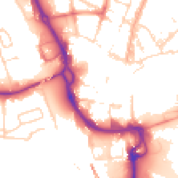 Daytime road noise heatmap for PE1 1NA