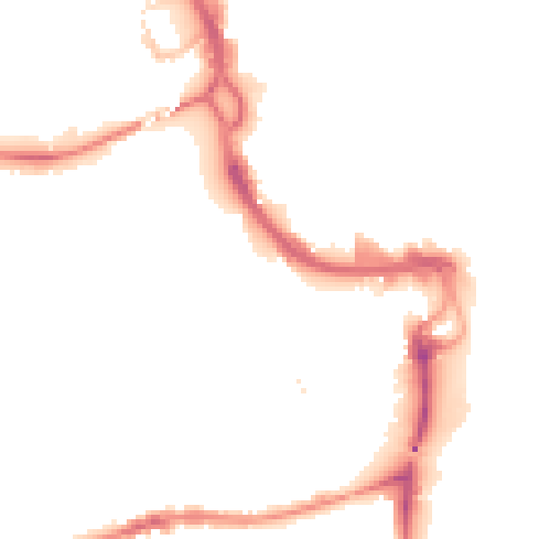 Night-time road noise heatmap for PE1 1NG