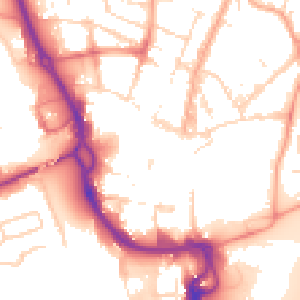 Daytime road noise heatmap for PE1 1NH