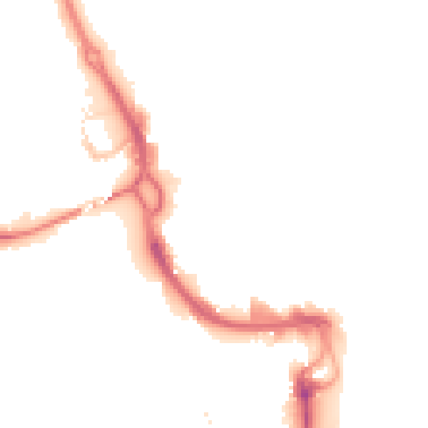 Night-time road noise heatmap for PE1 1PA