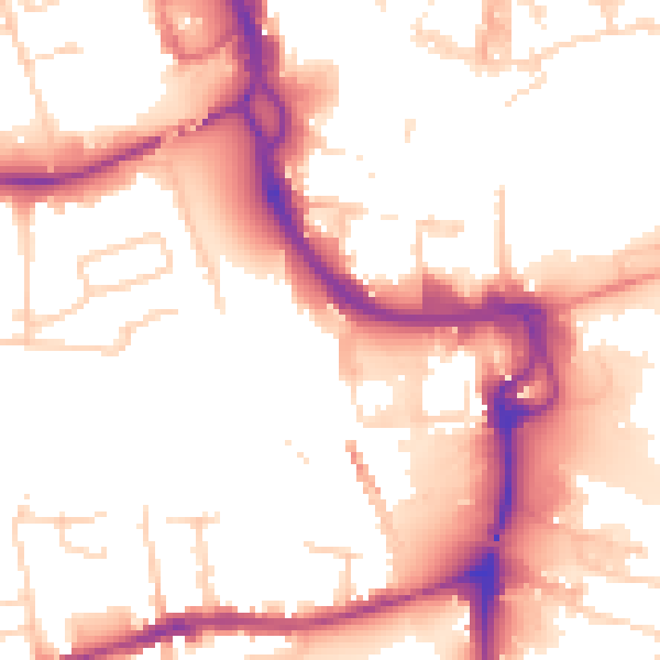 Daytime road noise heatmap for PE1 1SE