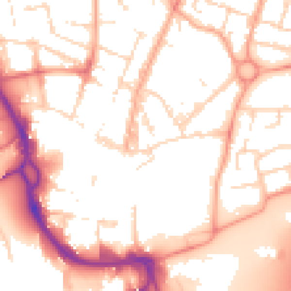 Daytime road noise heatmap for PE1 1TB