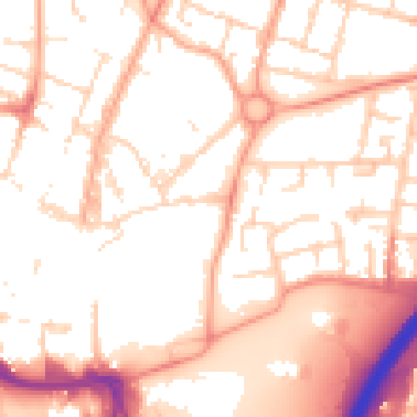 Daytime road noise heatmap for PE1 1UN